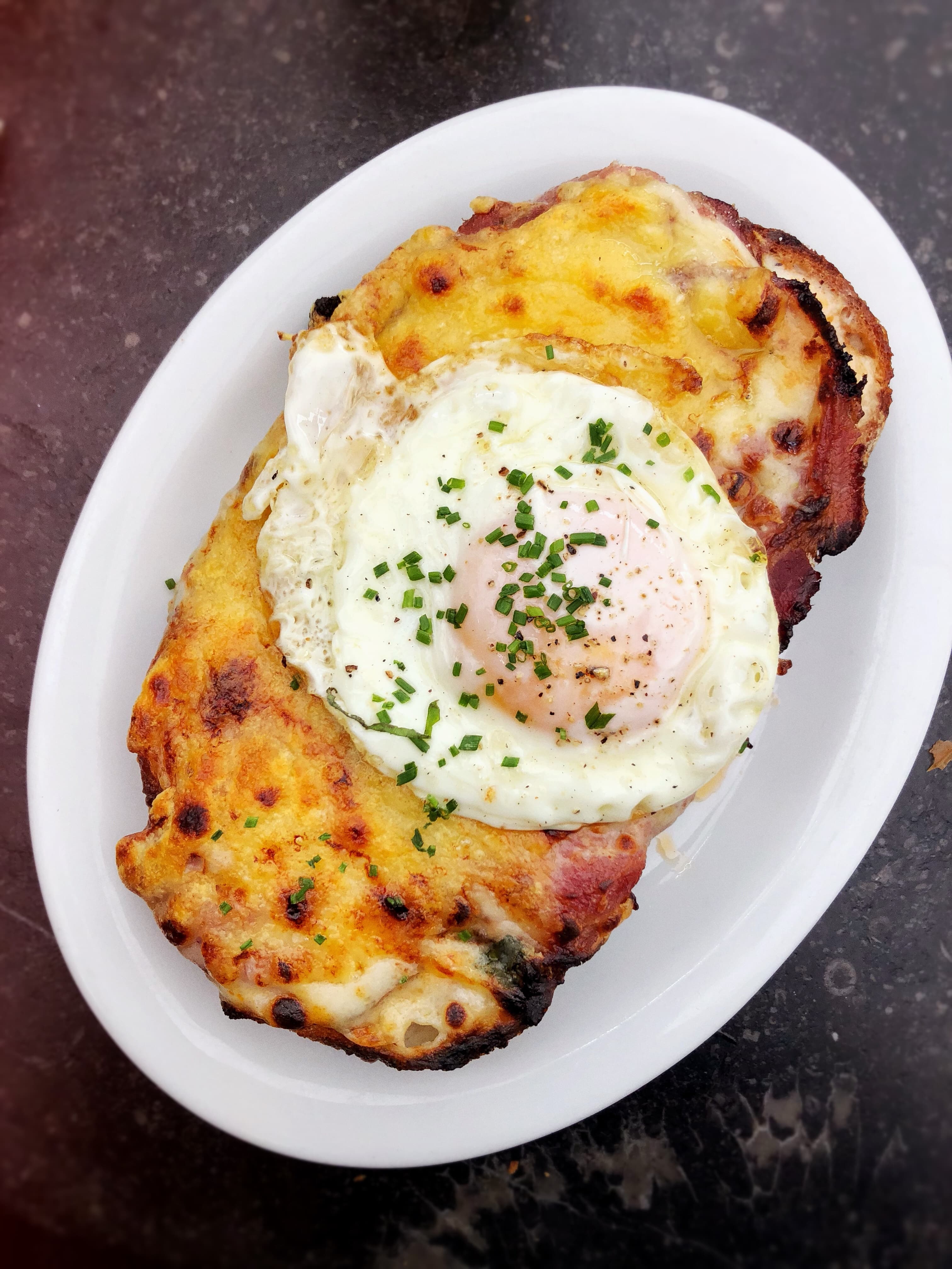 Croque madame served at Aube